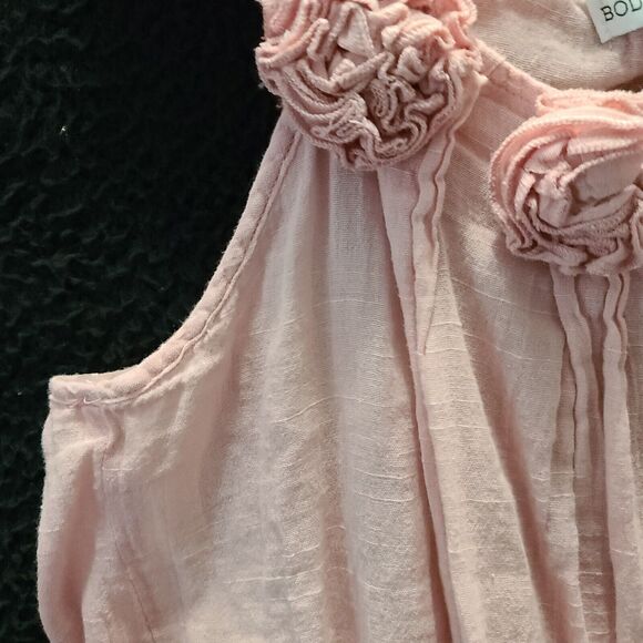 Body Central Womens Tank Top Pink Size Large 100% Cotton Stretch Floral - Picture 10 of 12